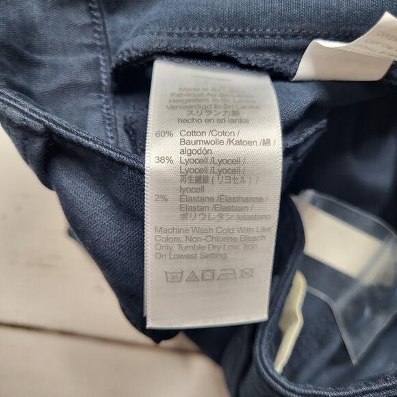 Madewell Darted Barrel Pants Classic Navy Blue Cotton Blend Twill Button Zip 33 - Picture 12 of 12